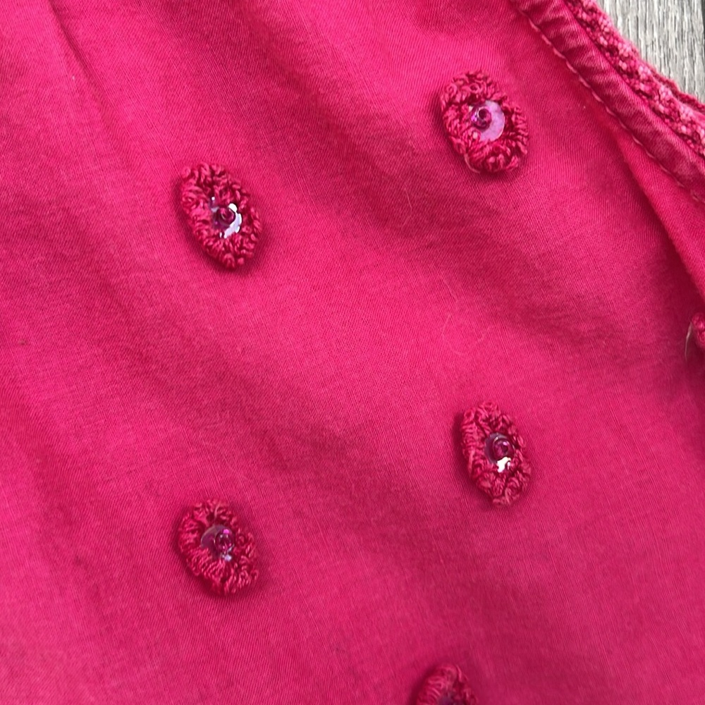 Anthropologie Pilcro Magenta Pink Embroidered Sequin Sleeveless Top M - Picture 7 of 11